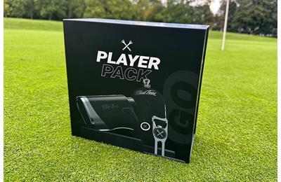 Blue Tees Player Pack contains both the Player GO Speaker and the Series 3 Max E rangefinder