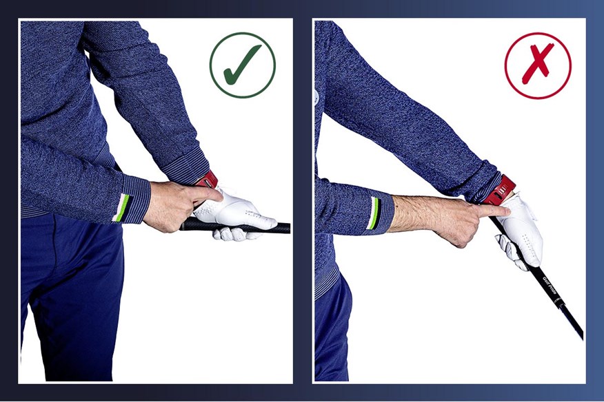 Mark Crossfield demonstrates the correct and incorrect wrist positions to play better golf chip shots.