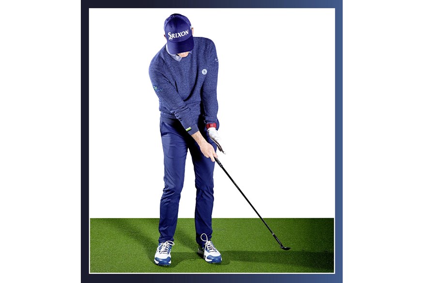 Mark Crossfield demonstrates how to let your trail hand release when playing golf chip shots.